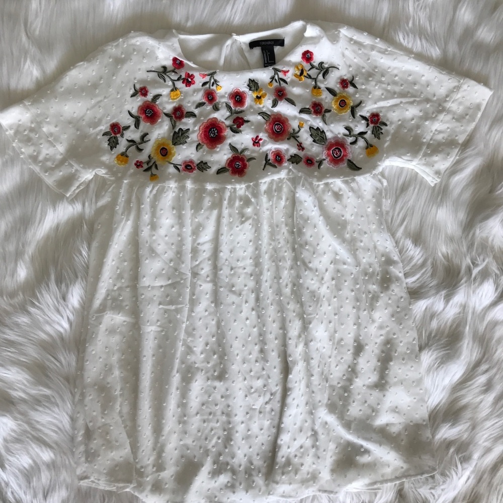 Forever 21 White Floral Dress